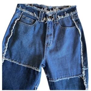 SHIEN BLUE JEANS SIZE XS  PATCHWORK DENIM